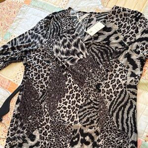 Michaels Black and Gray Animal Print Top